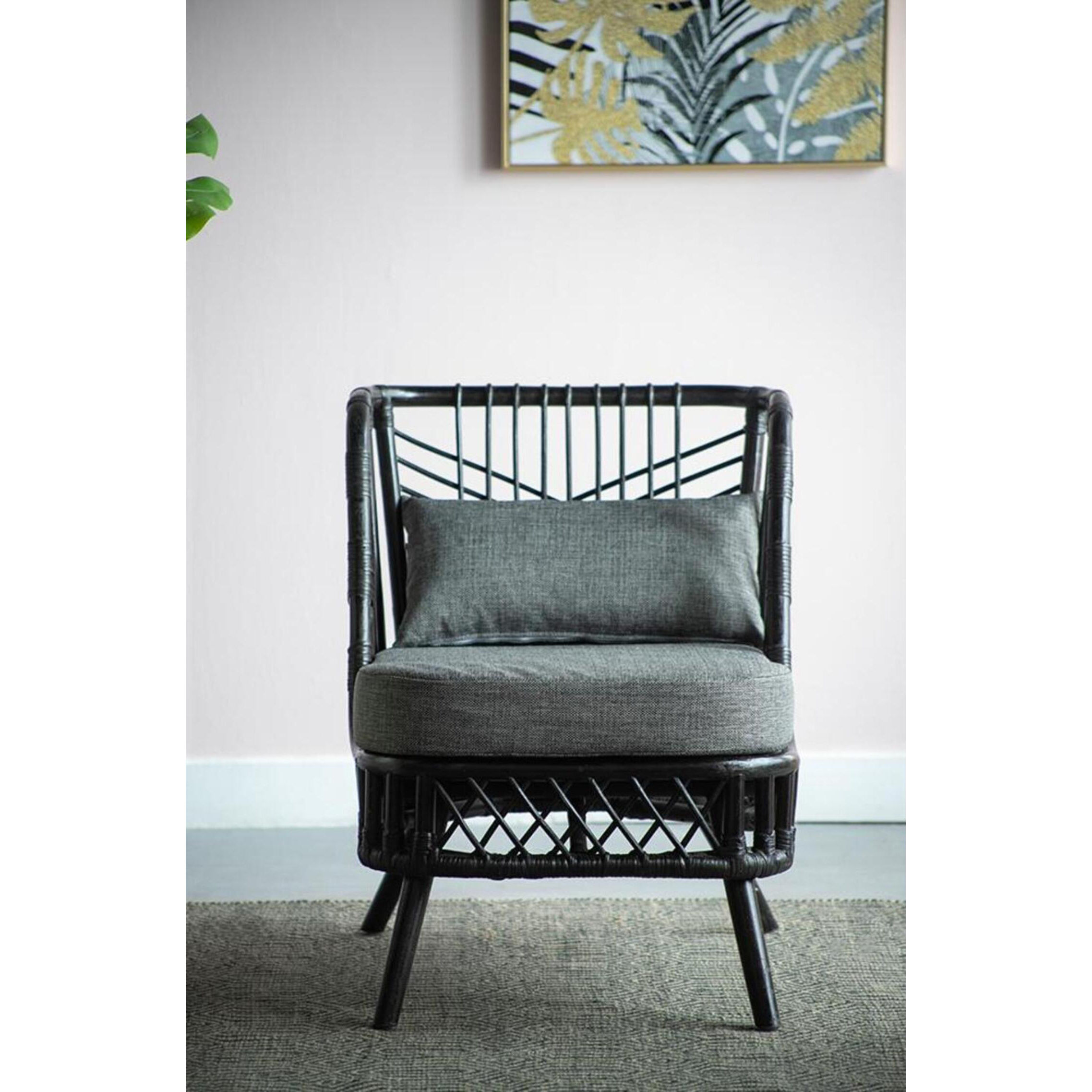 Pagar Natural and Grey Chair, With Cushion