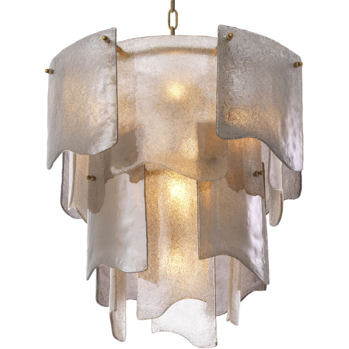 Asinara 7 Light 24.02 inch Antique Brass Chandelier Ceiling Light in Smoke Glass, Small