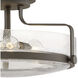 Harper 3 Light 18 inch Oil Rubbed Bronze Indoor Semi-Flush Mount Ceiling Light in Clear Seedy