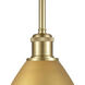Ballston Dome 1 Light 8 inch Satin Gold Pendant Ceiling Light
