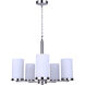 Britton 5 Light 21 inch Brushed Nickel Chain Chandelier Ceiling Light