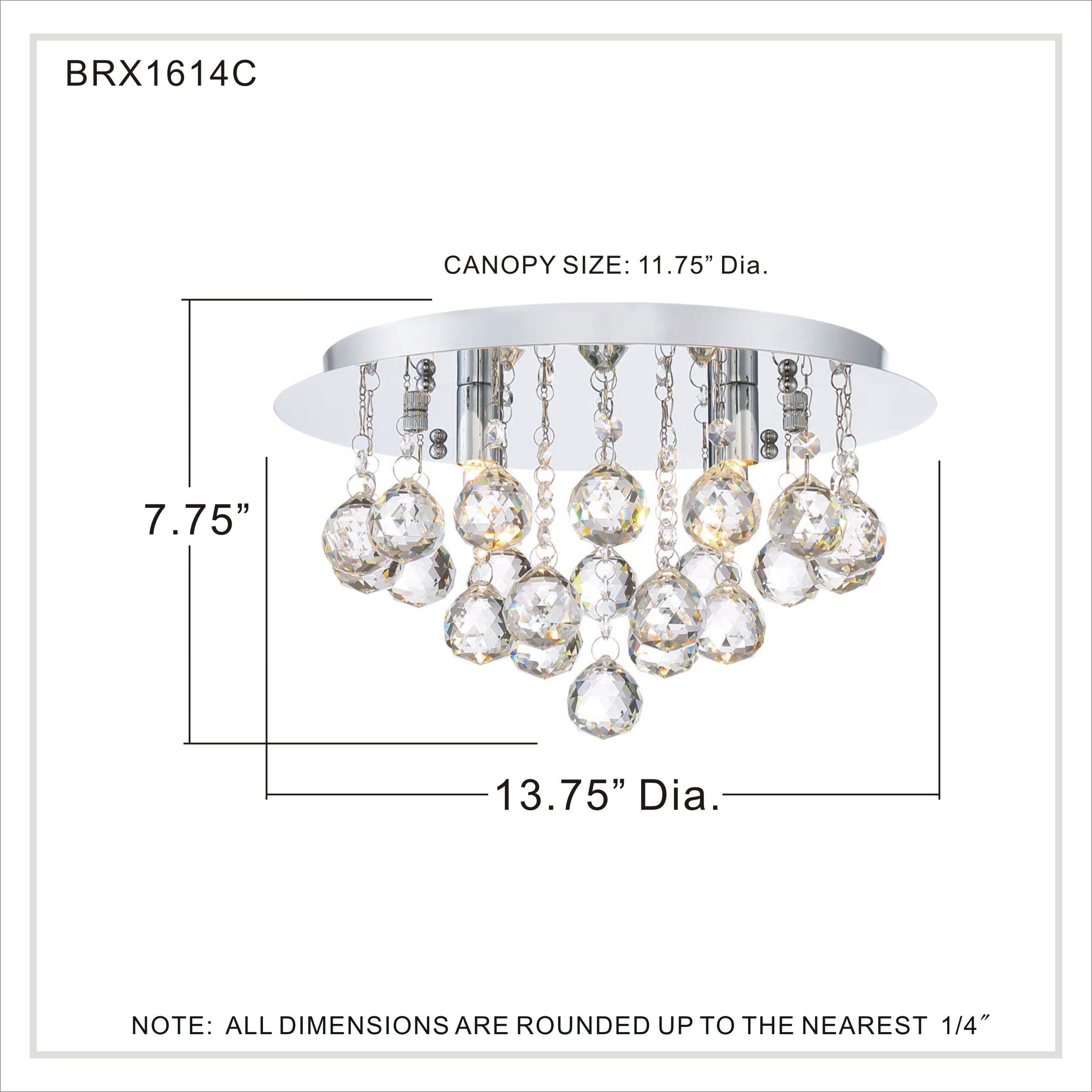 Bordeaux 4 Light 14 inch Polished Chrome Flush Mount Ceiling Light