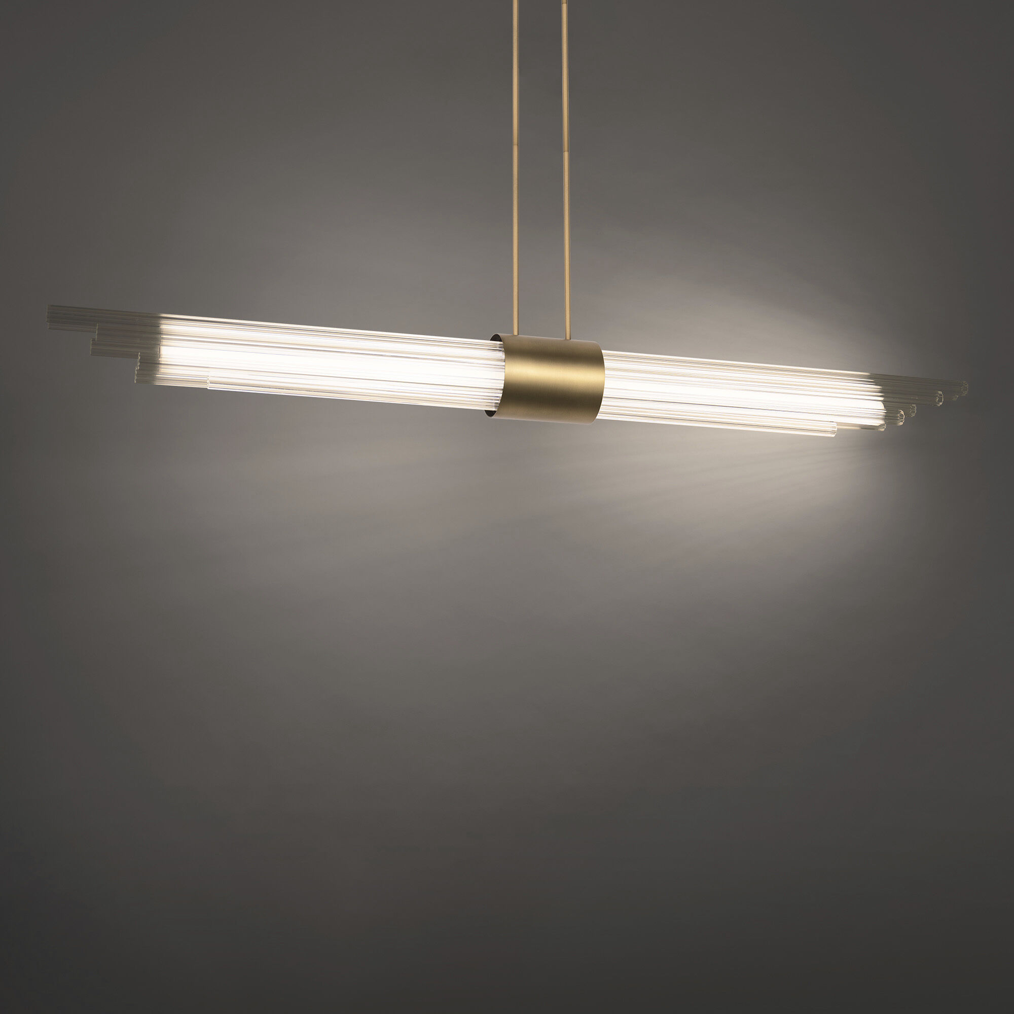 Luzerne Linear Pendant Ceiling Light in Aged Brass