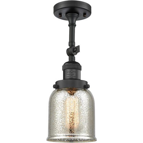 Franklin Restoration Small Bell LED 5 inch Matte Black Sconce Wall Light in Silver Plated Mercury Glass, Franklin Restoration