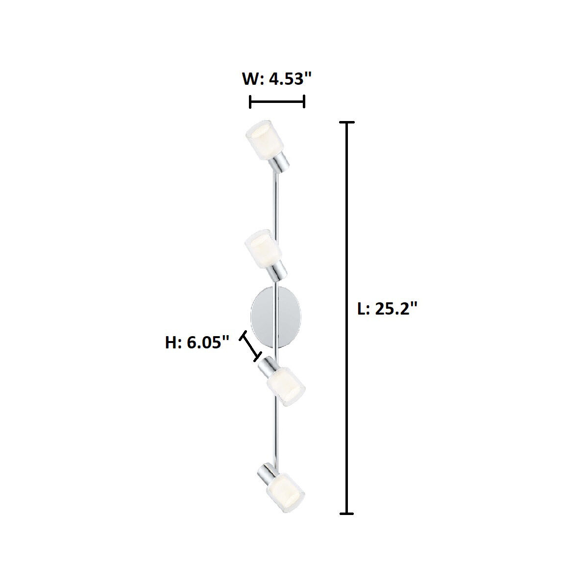 Salti 4 Light 120 Chrome Track Light Ceiling Light