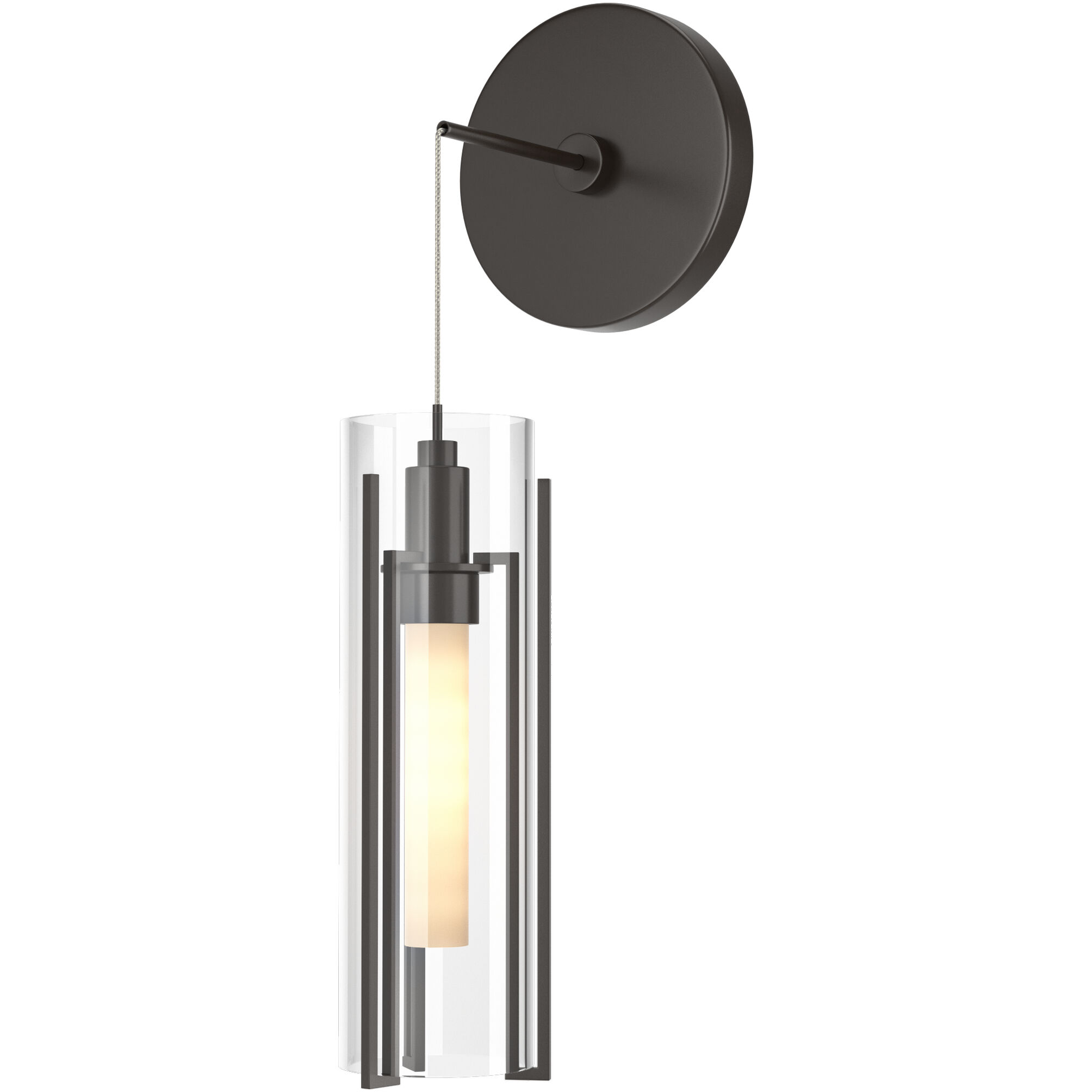 Exos Glass 1 Light 5.5 inch Oil Rubbed Bronze Mini Sconce Wall Light in Clear, Low Voltage