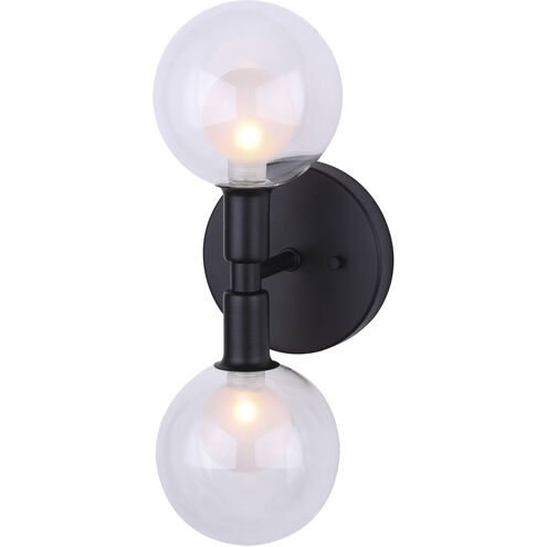 Madison 2 Light 5 inch Black Wall Light