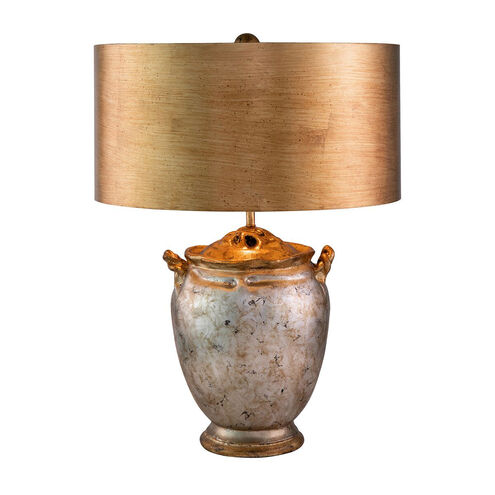 Jackson 24 inch 60.00 watt Antiqued Silver with Gold Accents Table Lamp Portable Light, Flambeau
