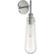Teardrop 1 Light 5 inch Polished Chrome Sconce Wall Light in Clear Glass