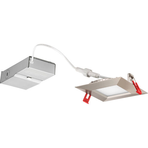 Lithonia Lighting Wafer Ultra Thin Square Integrated LED Board Brushed Nickel Recessed Ceiling Light in Smooth, 4000K, 4-inch WF4-SQ-S-LED-40K-ORB-M6 - Open Box