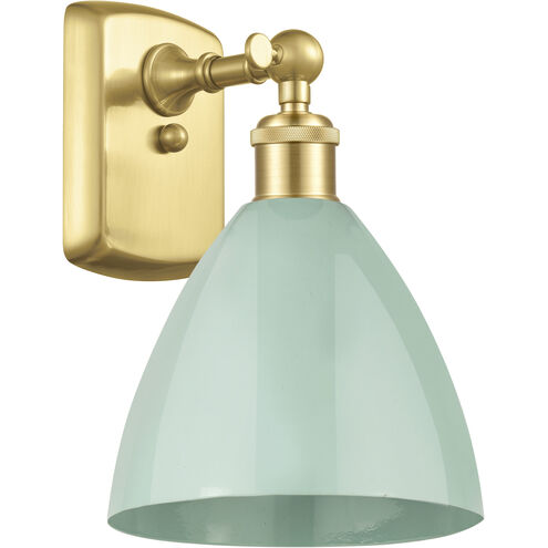 Ballston Plymouth Dome LED 7.5 inch Satin Gold Sconce Wall Light in Matte Seafoam