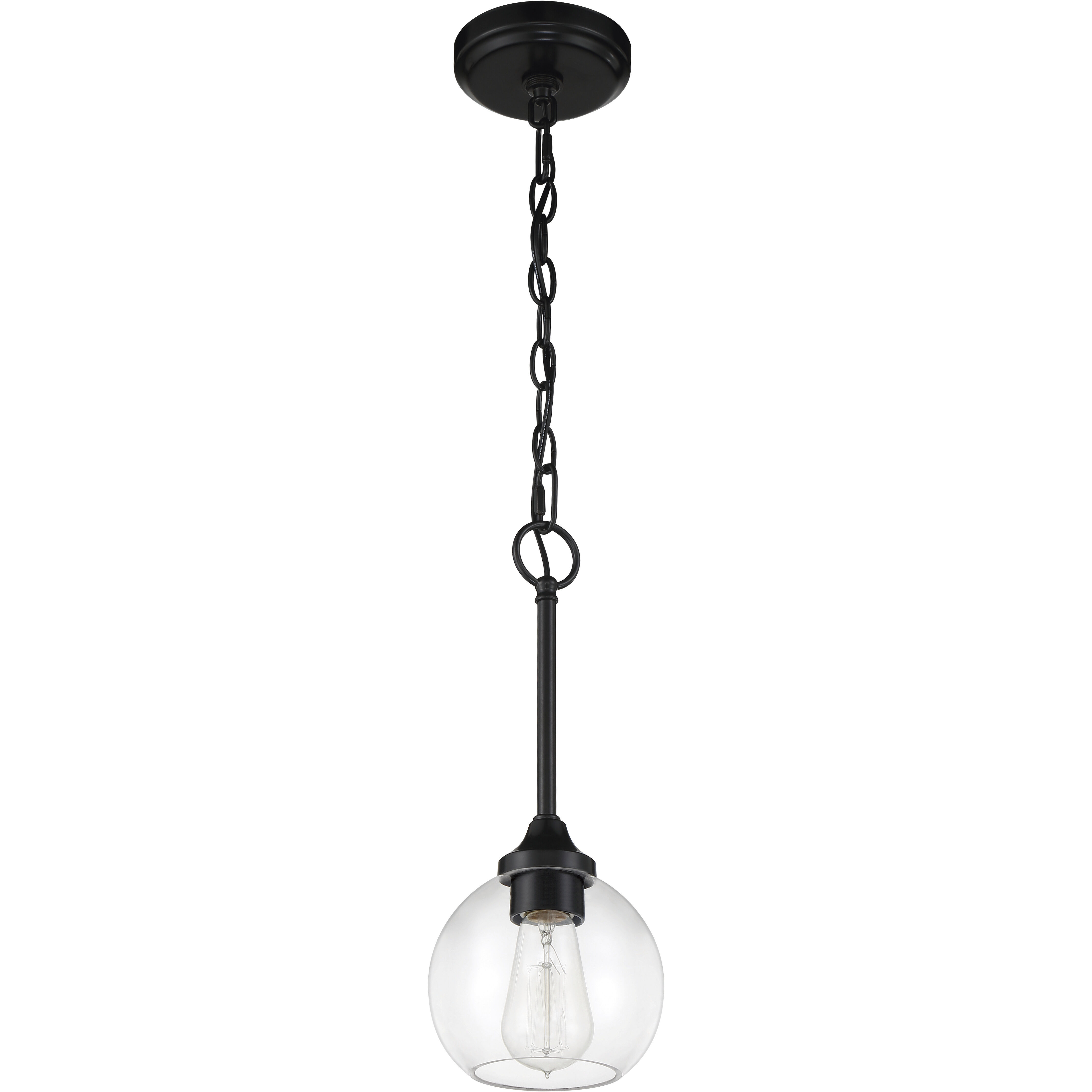 Glenda 1 Light 6 inch Flat Black Mini Pendant Ceiling Light