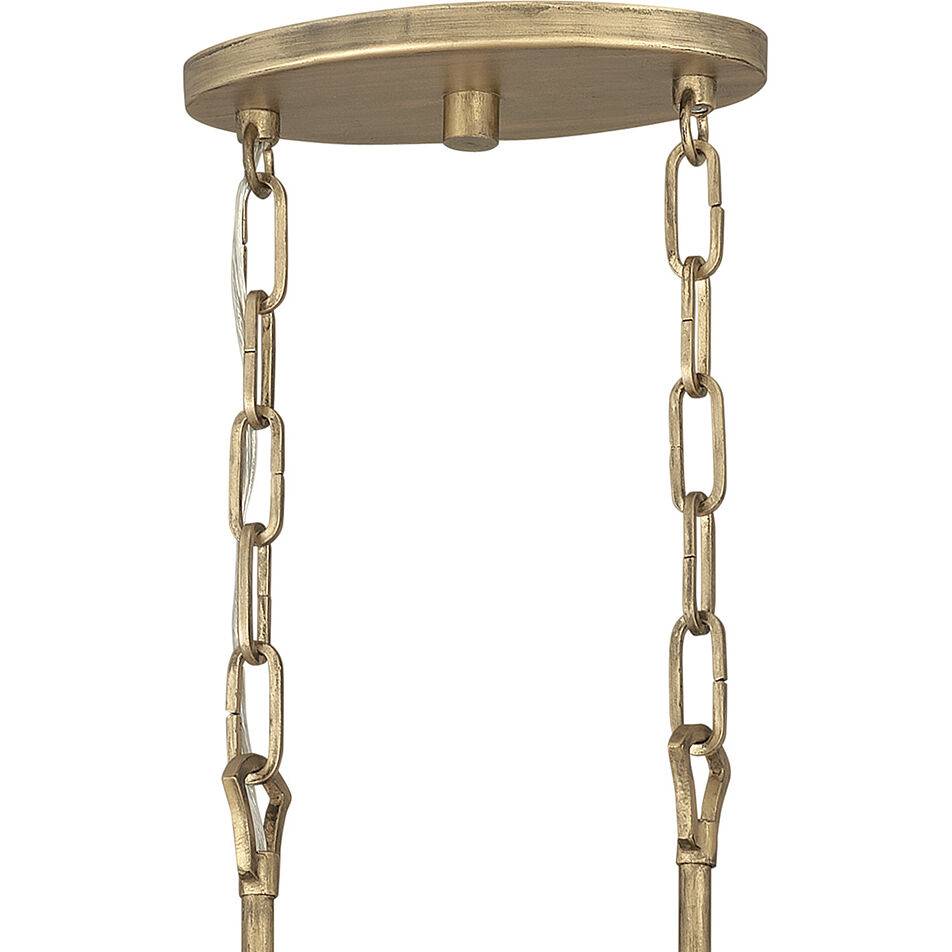 Carter 6 Light 37 inch Burnished Gold Indoor Linear Chandelier Ceiling Light, Oval