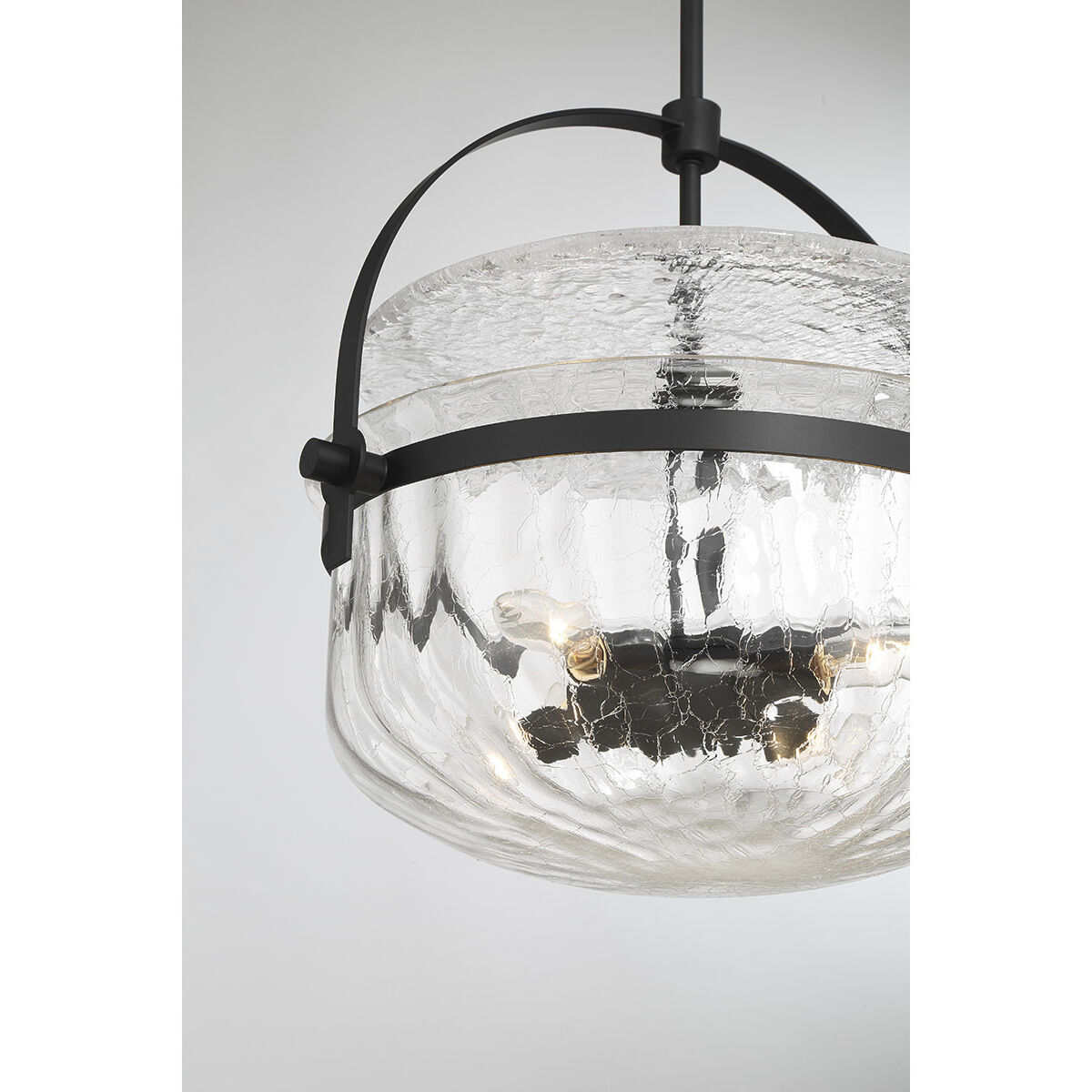 Denmar 4 Light 18 inch Matte Black Covertible SemiFlush Ceiling Light