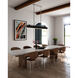 Valise LED 5 inch Aged Nickel and Tuxedo Leather Pendant Ceiling Light