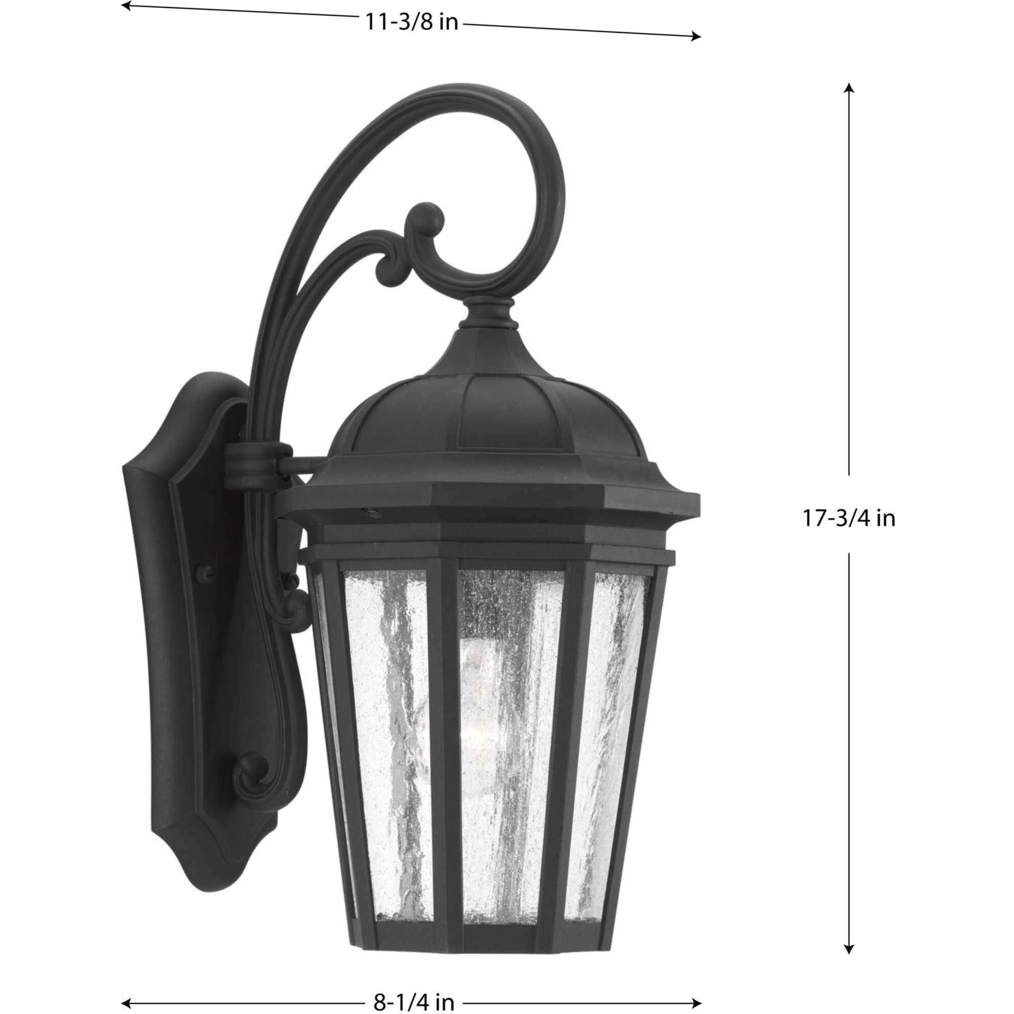 Verdae 1 Light 18 inch Textured Black Outdoor Wall Lantern, Medium, Design Series