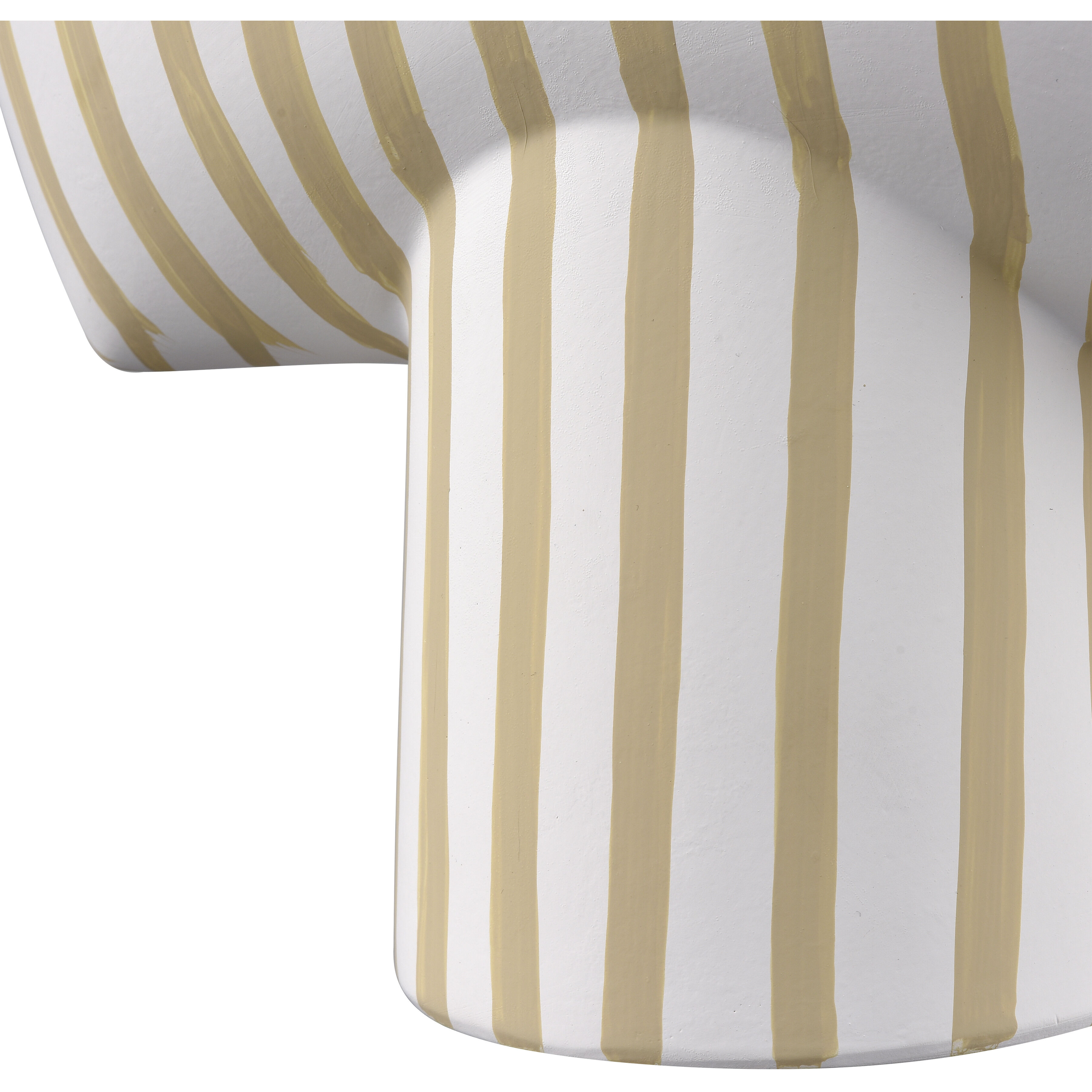 Hawking 12 X 9 inch Vase in White with Beige