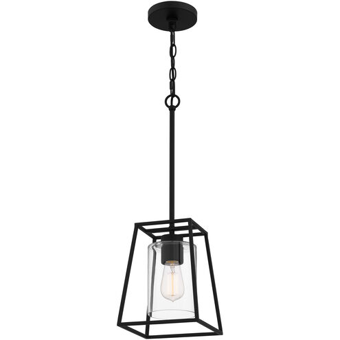 Prescott 1 Light 8 inch Matte Black Mini Pendant Ceiling Light, Small
