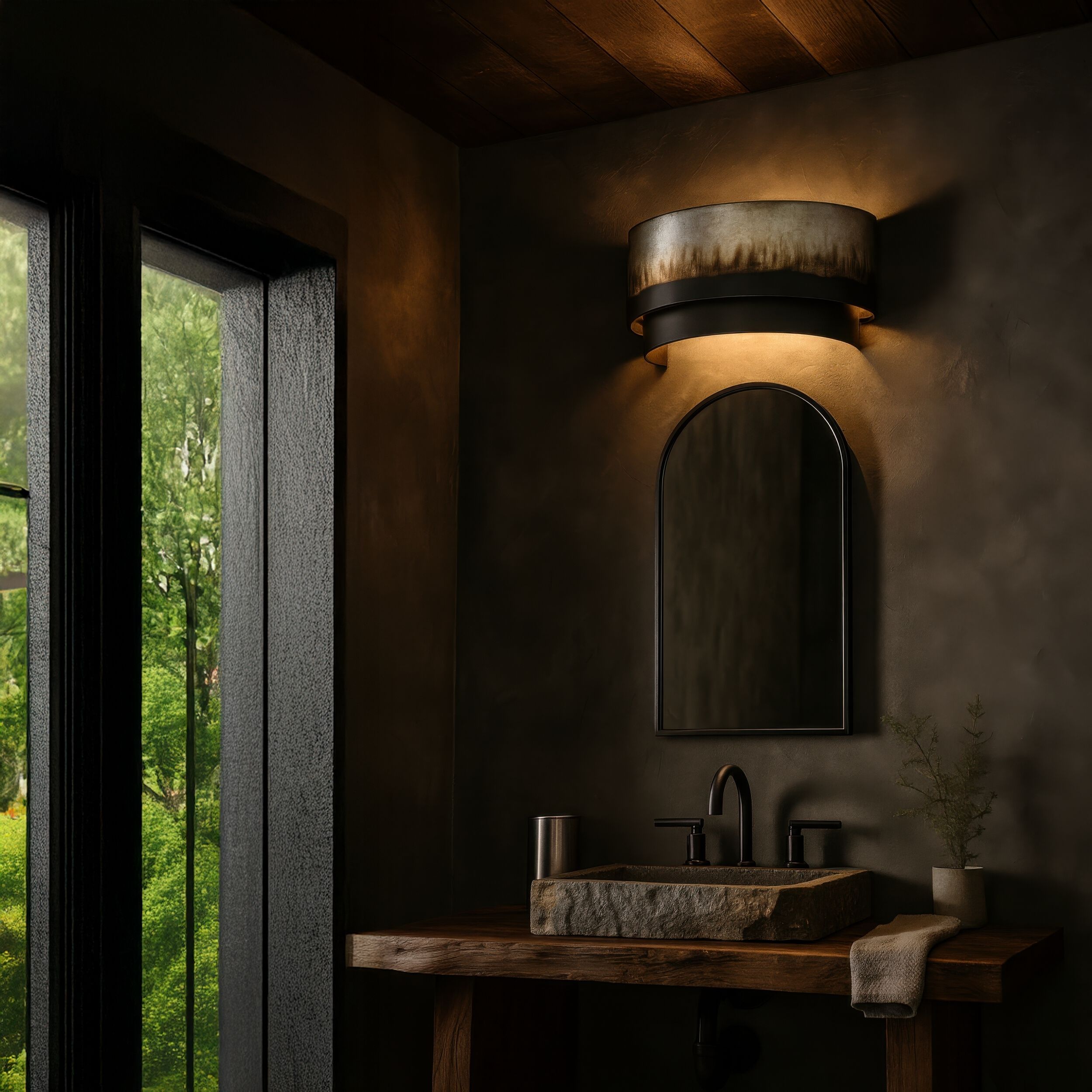 Cannery 2 Light 16 inch Ombre Galvanized Wall Sconce Wall Light