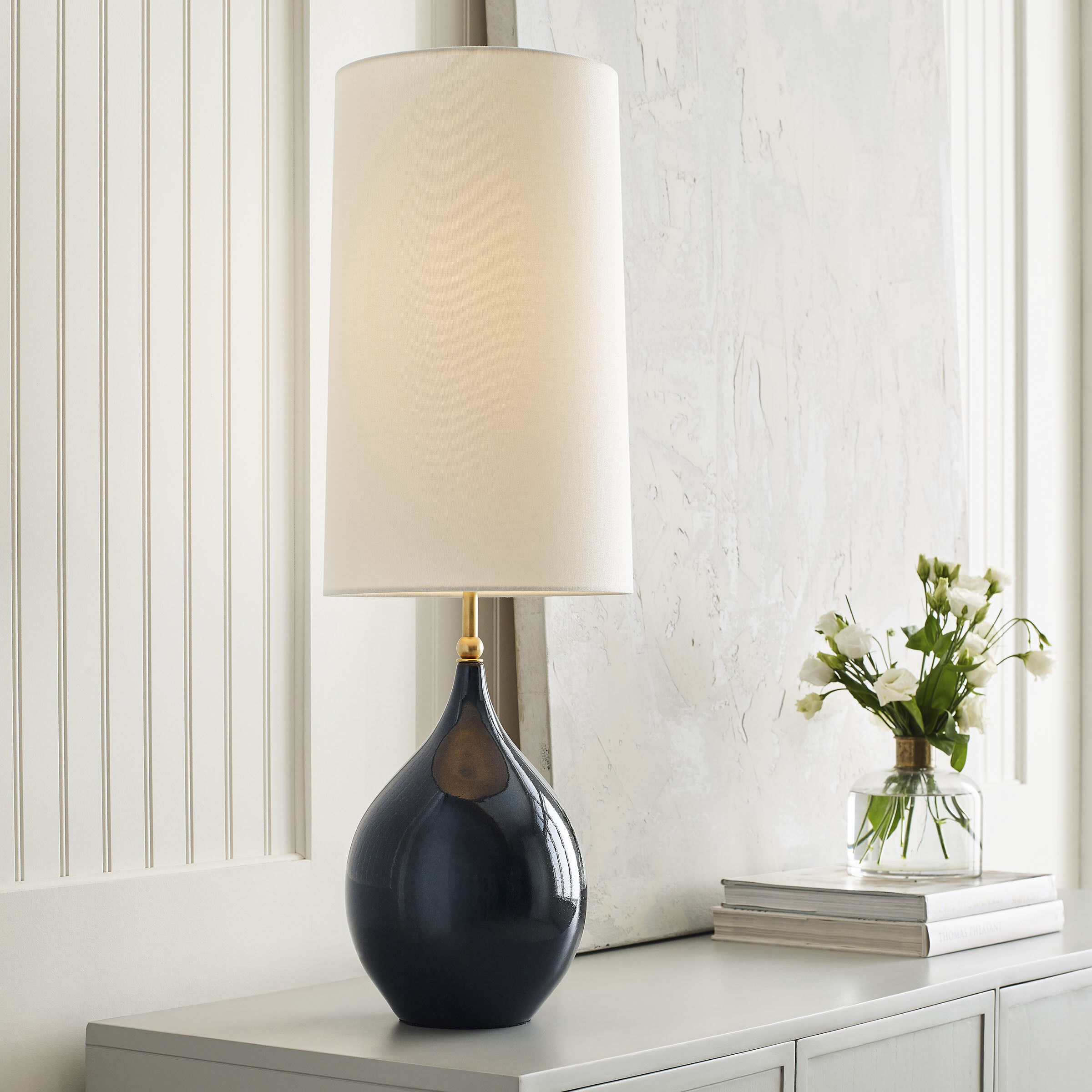 Thomas O'Brien Loren 31.25 inch 60 watt Mixed Blue Brown Table Lamp Portable Light, Large