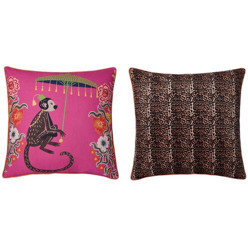 Dann Foley Double Sided Pillow 5 inch Hot Pink and Multi Throw Pillow