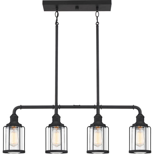 Ludlow 4 Light 34 inch Earth Black Linear Chandelier Ceiling Light