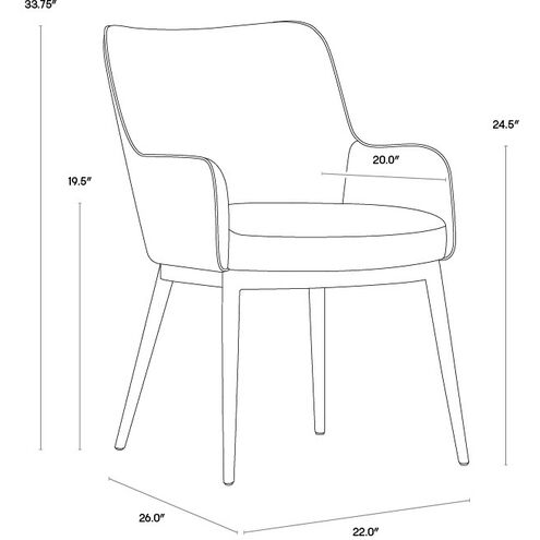 Franklin Beige Linen Dining Armchair