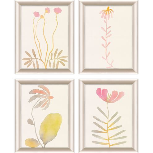 Soft Bloom Pink and Orange and Yellow and Beige Framed Art