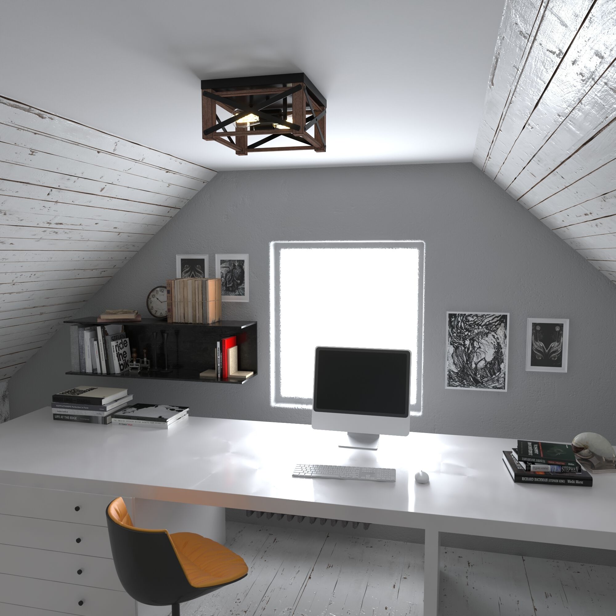 Colton LED 12 inch Rustic Oak and Noble Bronze Flush Mount Ceiling Light