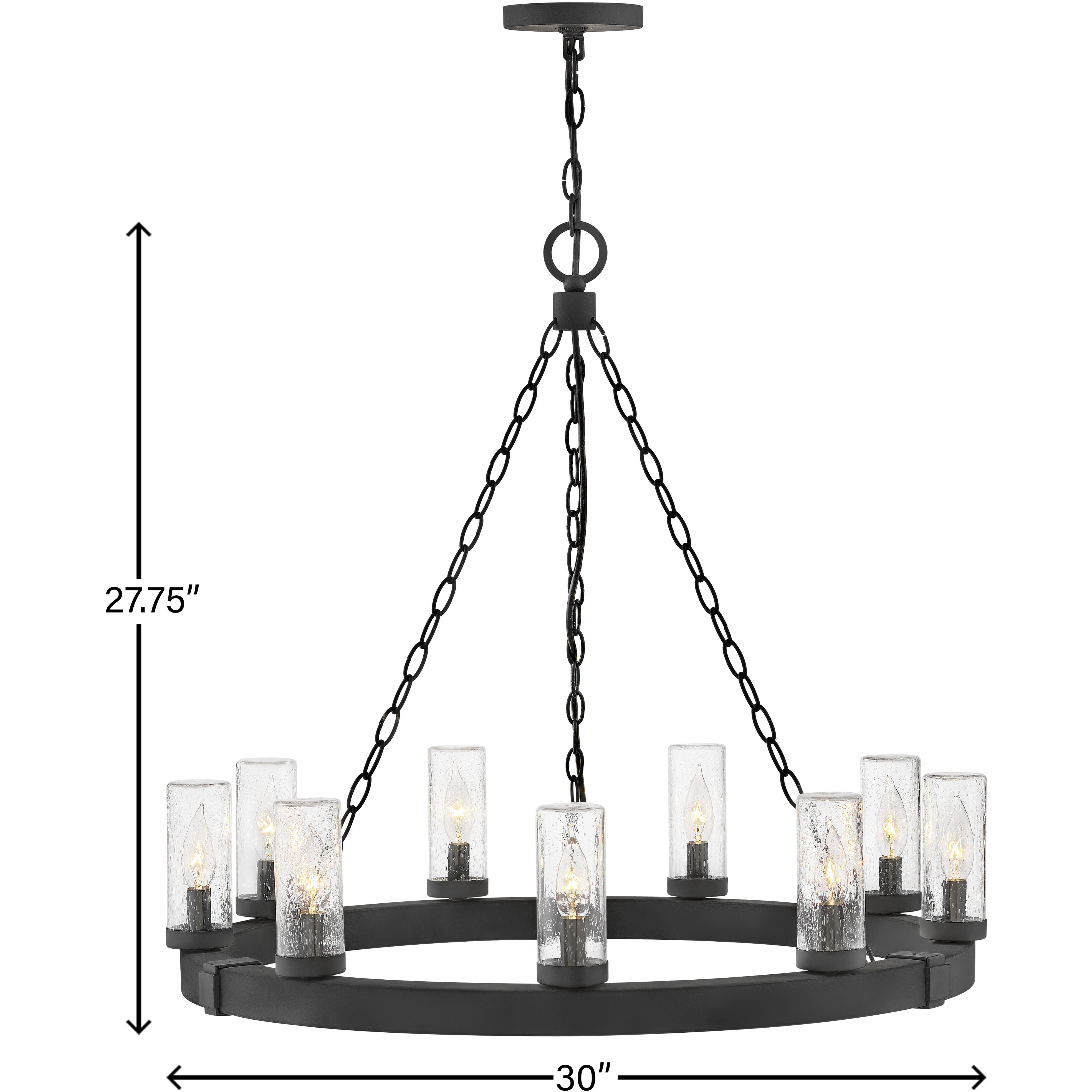 Open Air Sawyer LED 30 inch Black Outdoor Chandelier