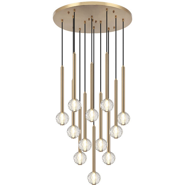 Windchimer LED 22 inch Aged Gold Brass Pendant Ceiling Light