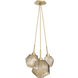 Gem LED 13.5 inch Gilded Brass Chandelier Ceiling Light in Bronze, 2700K LED, Cluster