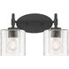 Solventa 2 Light 15 inch Matte Black Bathroom Vanity Light Wall Light