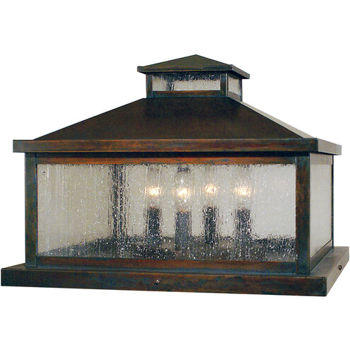 Canterbury 4 Light 15.5 inch Pewter Column Mount in Almond Mica