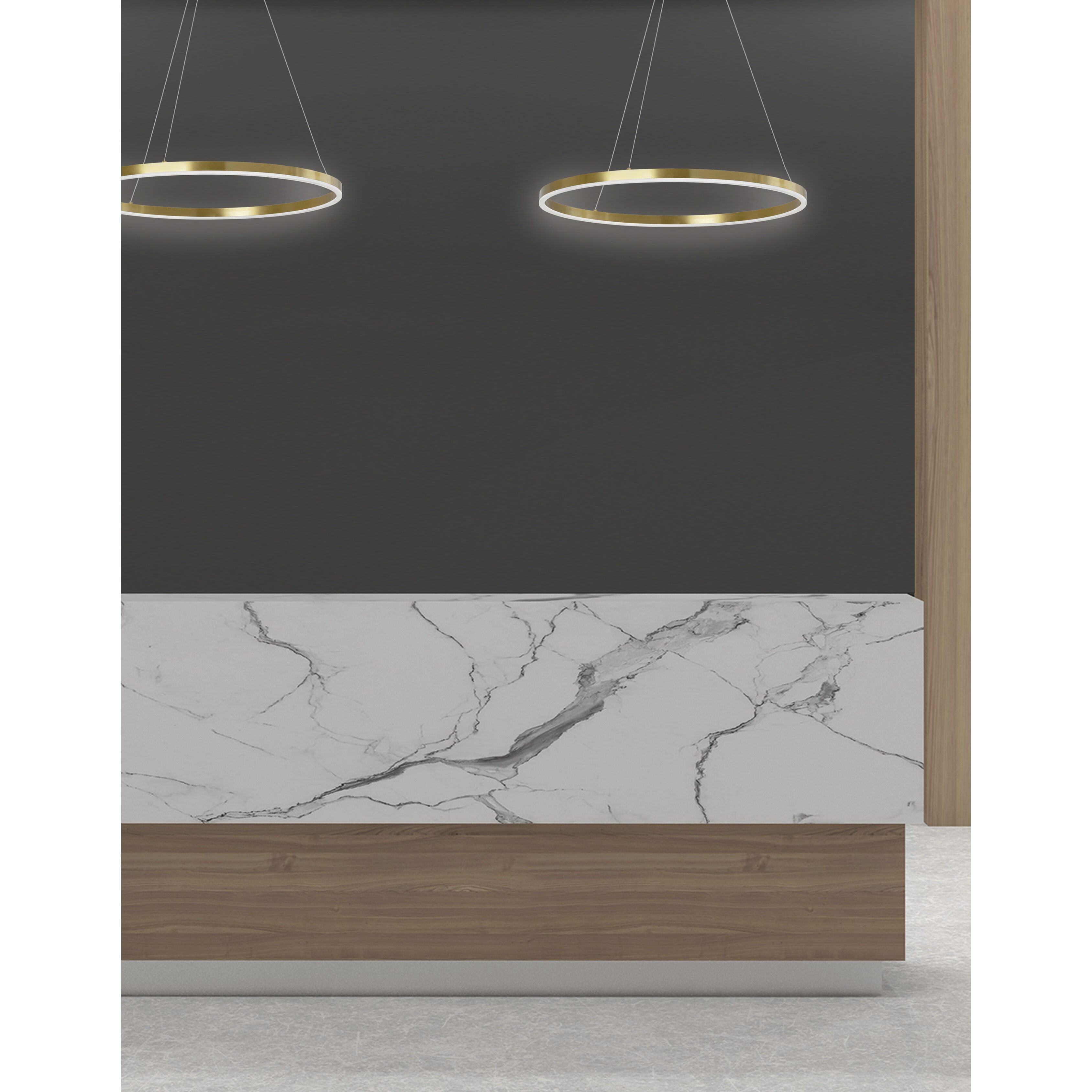 Circulo LED 24 inch Aged Brass Chandelier Ceiling Light