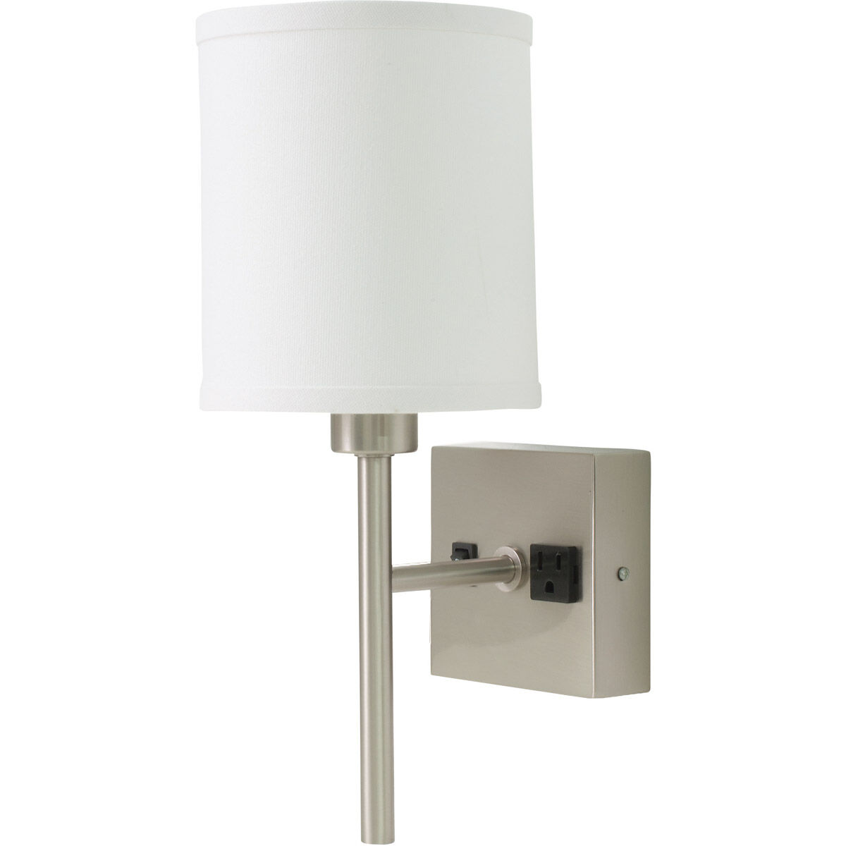 Decorative Wall Lamp 1 Light 6 inch Satin Nickel Wall Lamp Wall Light with Convenience Outlet