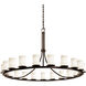 Fusion 21 Light 60 inch Dark Bronze Chandelier Ceiling Light in Opal, Incandescent