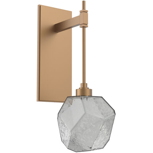 Gem LED 6.3 inch Novel Brass Indoor Sconce Wall Light in 3000K LED, Smoke, Tempo