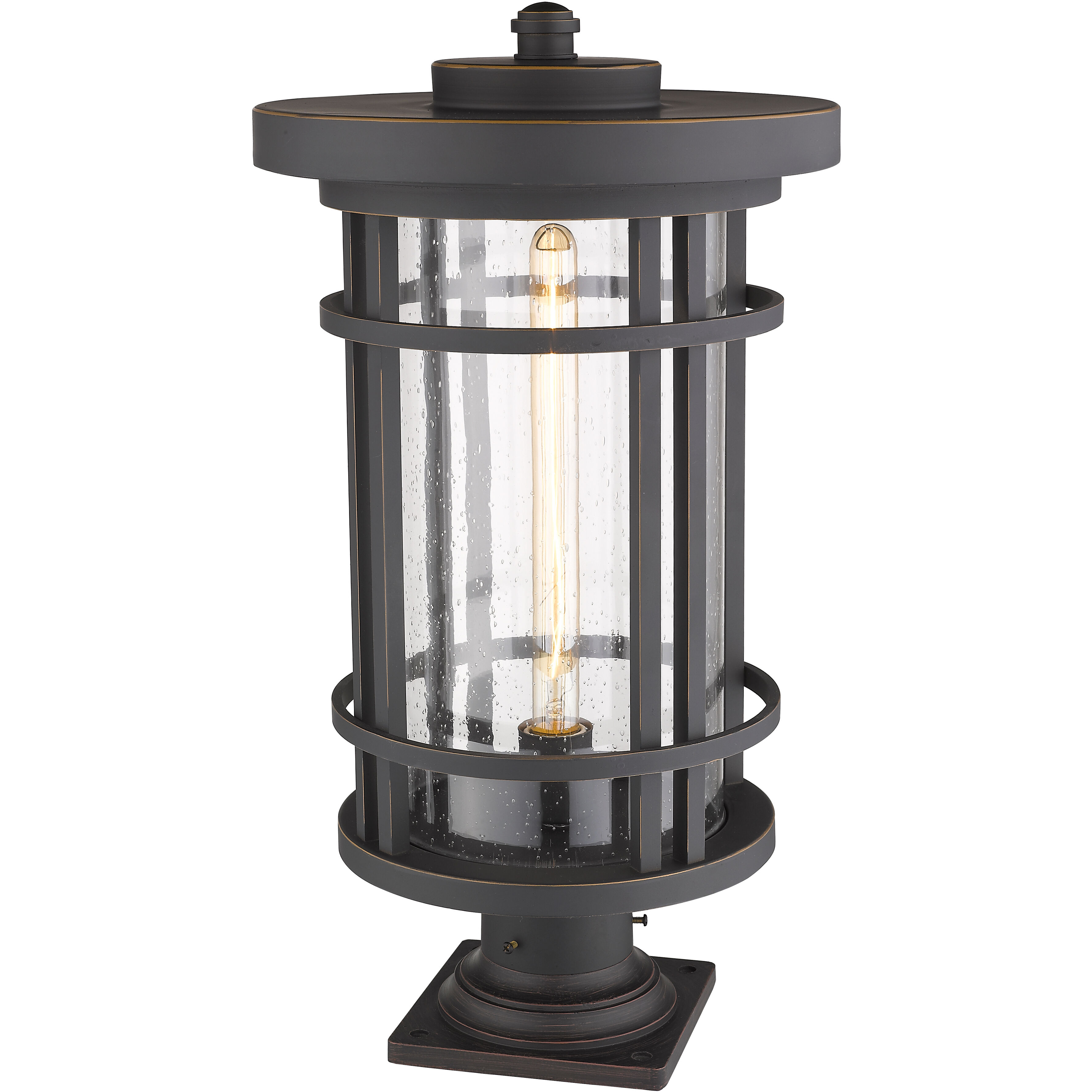 Jordan 1 Light 22.25 inch Oil Rubbed Bronze Outdoor Pier Mounted Fixture in 11.25