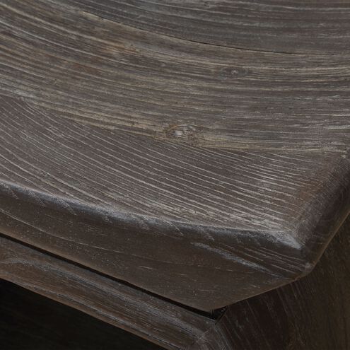 Connor 17 inch Reclaimed Elm Wood and Walnut Accent Stool