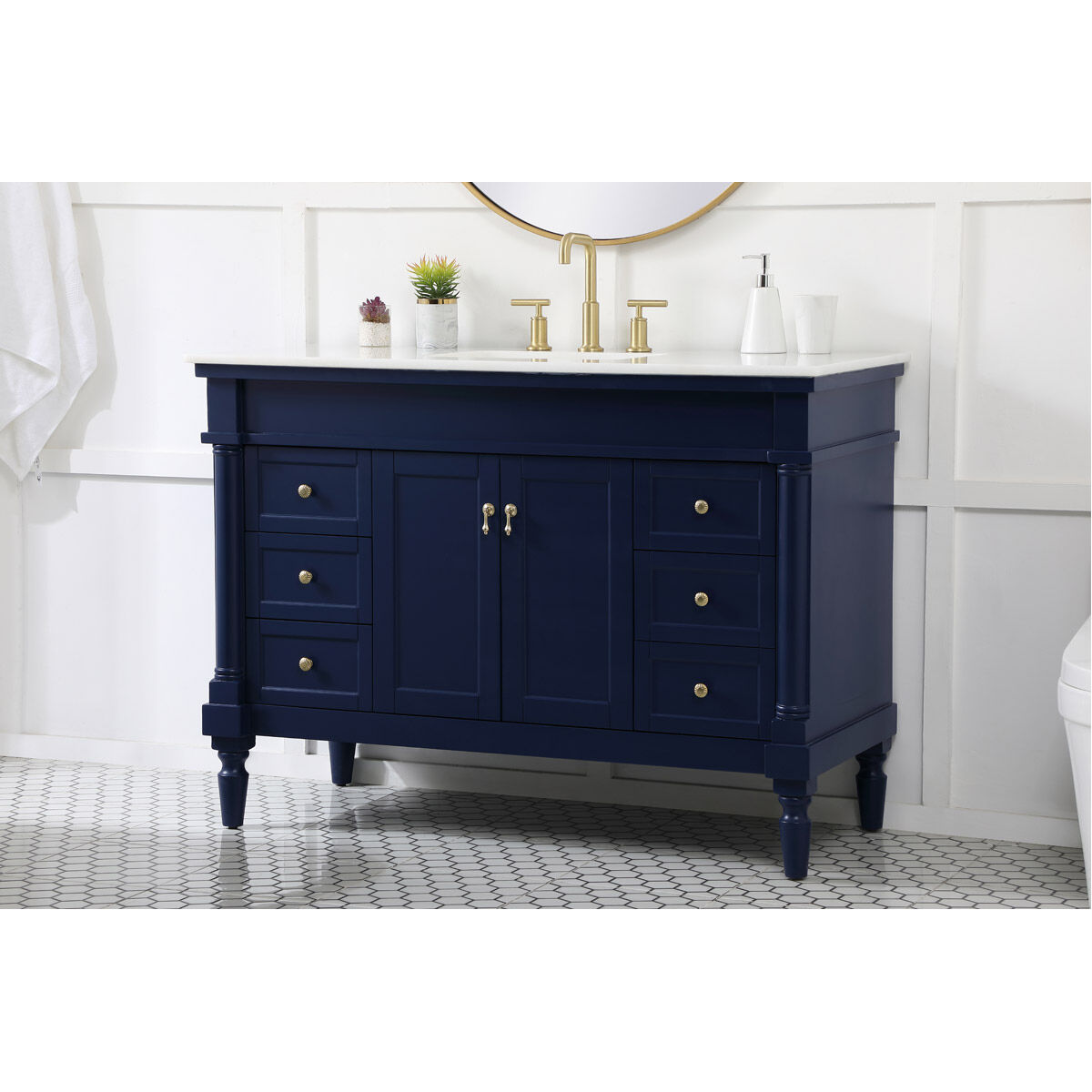 Lexington 48 X 22 X 35 inch Blue Vanity Sink Set