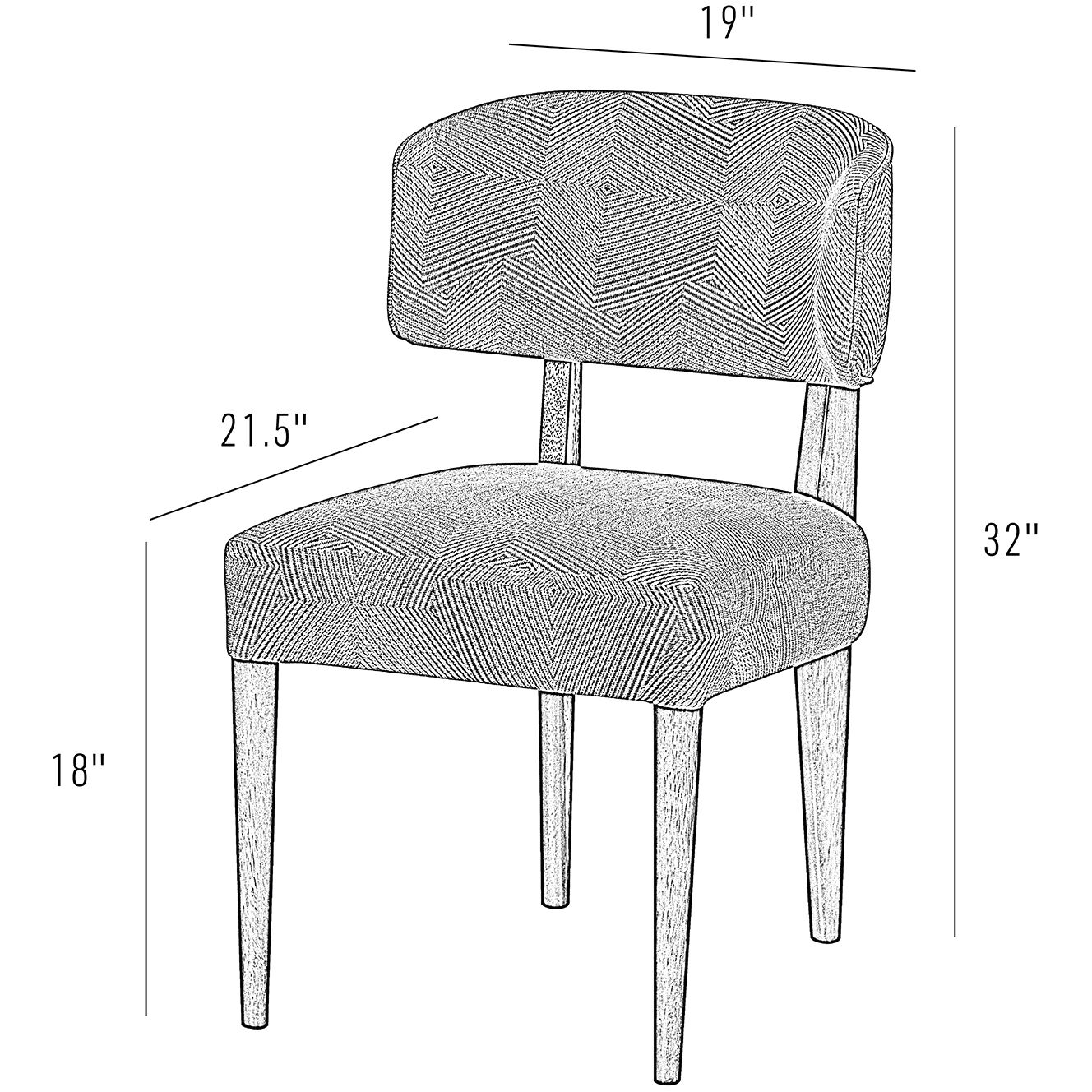 Terra Dark Brown Oak with Ecru Dining Chair, Set of 2