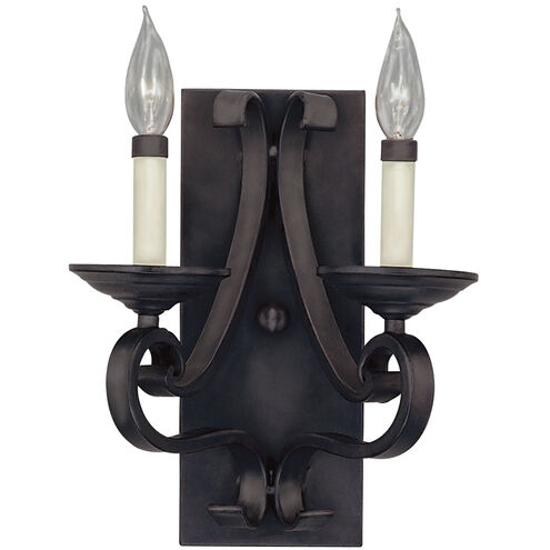 Barcelona 2 Light 11 inch Natural Iron Wall Sconce Wall Light