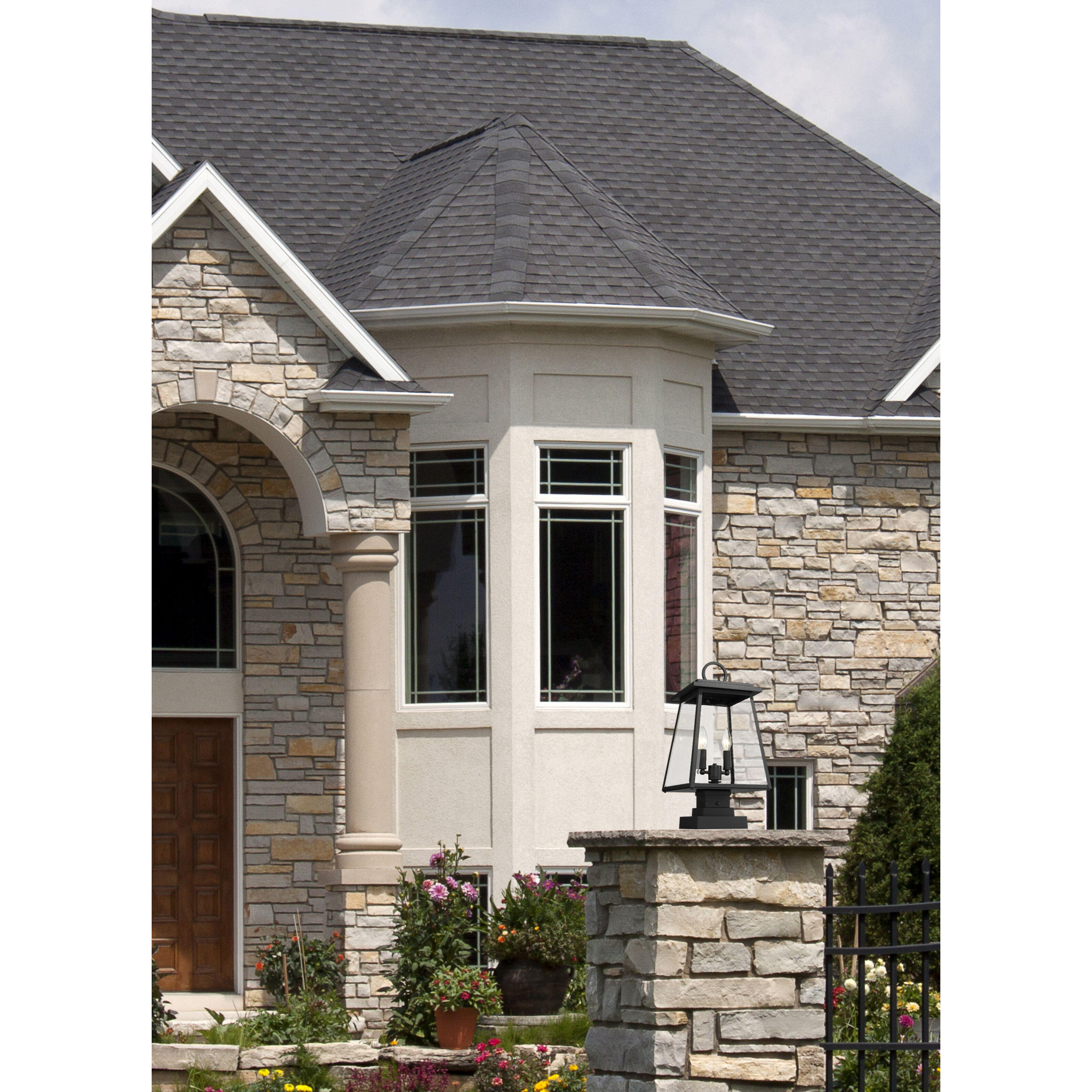 Broughton 2 Light 21 inch Black Outdoor Pier Mounted Fixture