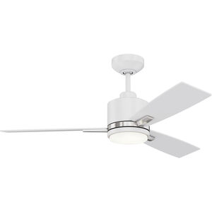 Nuvel 42 42 inch White and Satin Nickel with White Blades Indoor Ceiling Fan