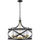 Malcalester 6 Light 24 inch Matte Black/Olde Brass Chandelier Ceiling Light