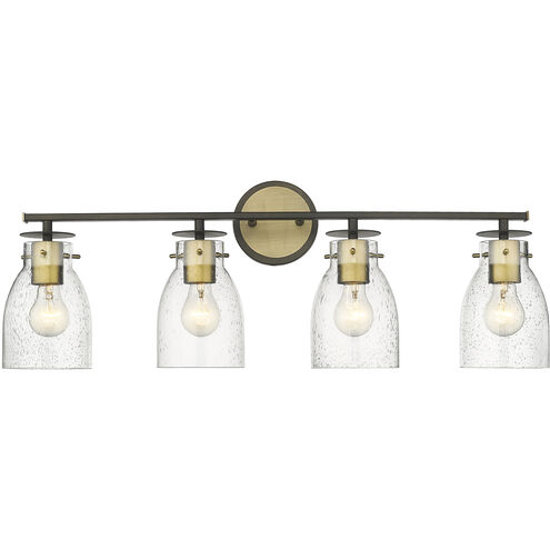 Shelby 4 Light 30 inch Oil Rubbed Bronze and Antique Brass Vanity Light Wall Light