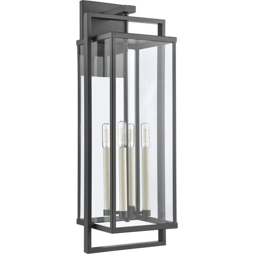 Gladwyn 4 Light 30 inch Matte Black and Off White Outdoor Wall Sconce