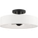 Venlo 4 Light 14 inch Black with Brushed Nickel Accents Semi Flush Ceiling Light