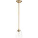 Rossington 1 Light 5 inch Aged Brass Mini Pendant Ceiling Light in Clear Seeded